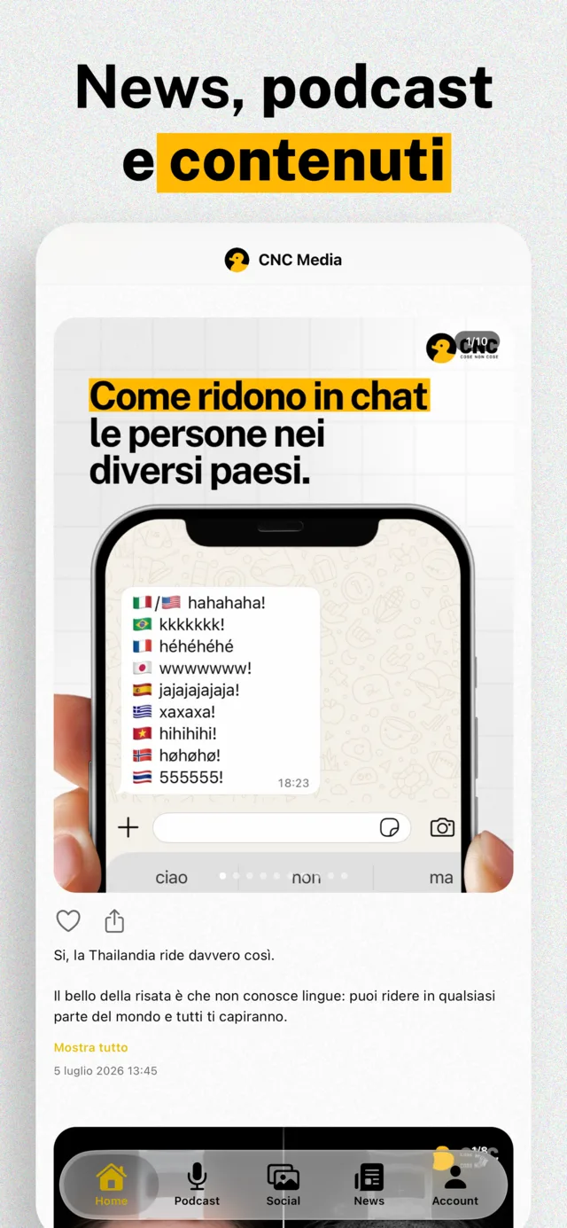 News, podcast e contenuti: la lettura di un articolo nell'app